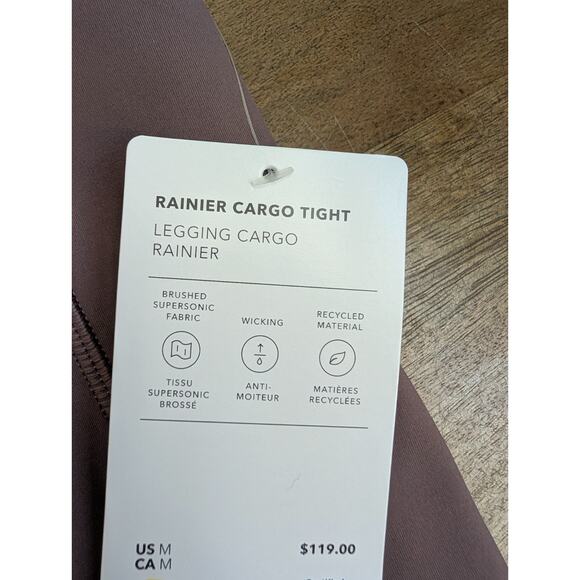 Athleta Rainier Cargo Tight Leggings Womens M Purple High Waisted Drawstring NWT - Picture 4 of 5